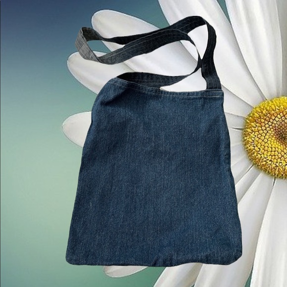 Denim cross body shoulder bag purse - Picture 3 of 10